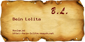 Bein Lolita névjegykártya